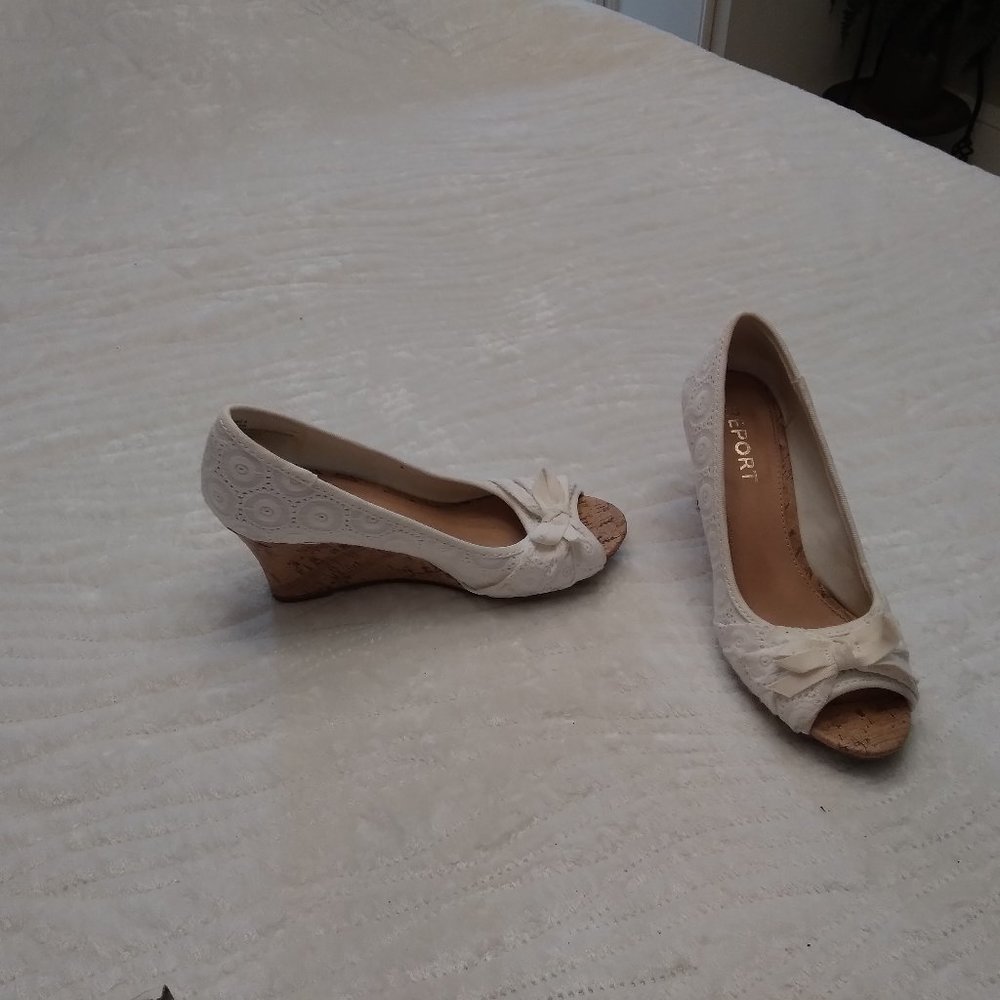 White Wedge shoes